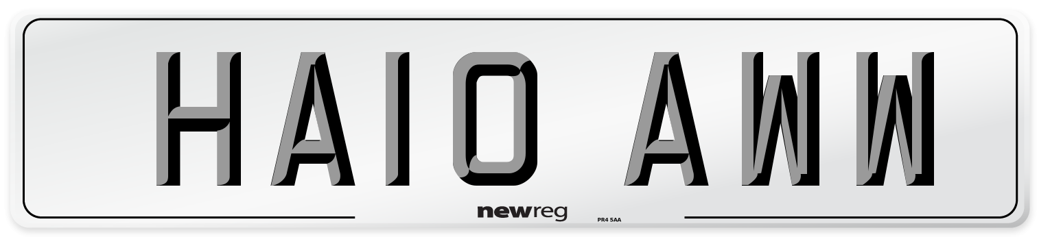 HA10 AWW Number Plate from New Reg